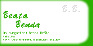 beata benda business card