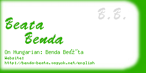 beata benda business card